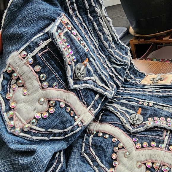 Blinged boot cut jeans, in good used condition - Picture 5 of 8